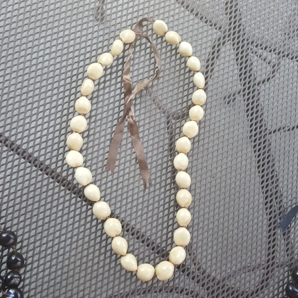 Hawaiian Kukui nut necklace.